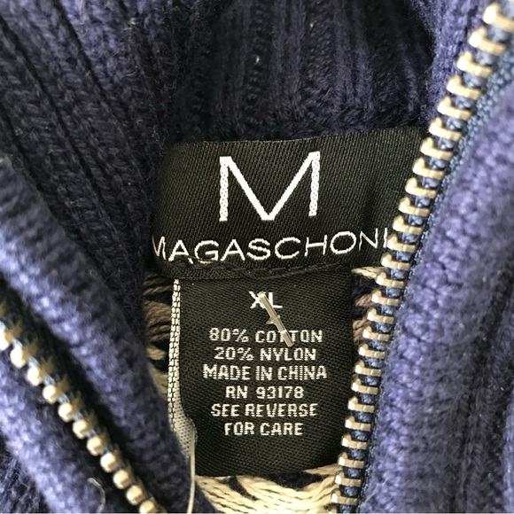 NWT Magaschoni Fair Isle Pullover Sweater 1/4 Zip - Picture 5 of 8